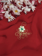 Kcpc Traditional Georgette with Aari Work for Festive Wear Saree STC