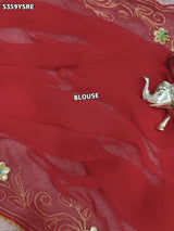 Kcpc Traditional Georgette with Aari Work for Festive Wear Saree STC