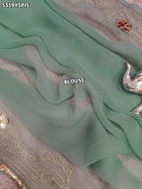 Kcpc Georgette Traditional with Aari Work for Festive Wear Saree STC