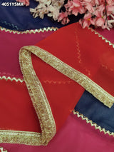 KcPc Designer Georgette Saree with Gota Border Work for Festive Wear