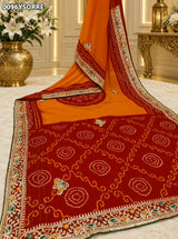 KCPC New Georgette Gotapatti Work Chunri Pomcha Saree LGC