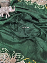 KcPc Traditional Royal Gaji Silk Bandhani Saree with Elegant Gotapatti Work