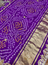 KcPc Royal Gaji Silk Bandhani Saree with Elegant Gotapatti Work