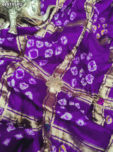 KcPc Royal Gaji Silk Bandhani Saree with Elegant Gotapatti Work