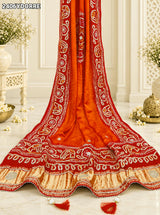 Gaji Silk Bandhani Style Dupatta with Gota Patti Work 1
