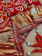 Gaji Silk Bandhani Style Dupatta with Gota Patti Work 4
