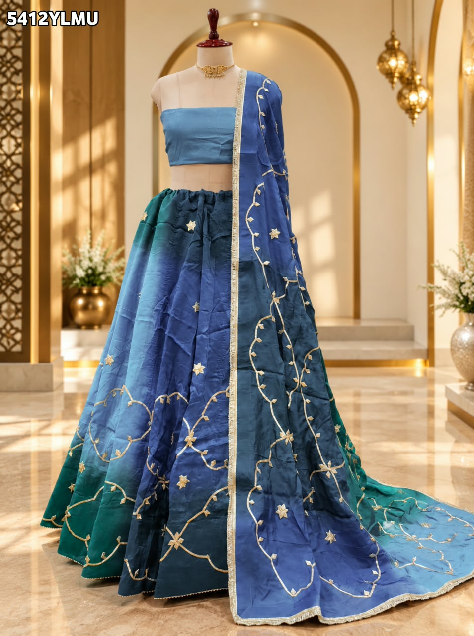 Designer HO Silk Lehenga with Traditional Gotapatti Work 1