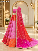 Designer HO Silk Lehenga with Traditional Gotapatti Work 4