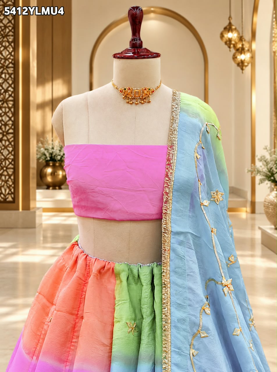 Designer HO Silk Lehenga with Traditional Gotapatti Work 2