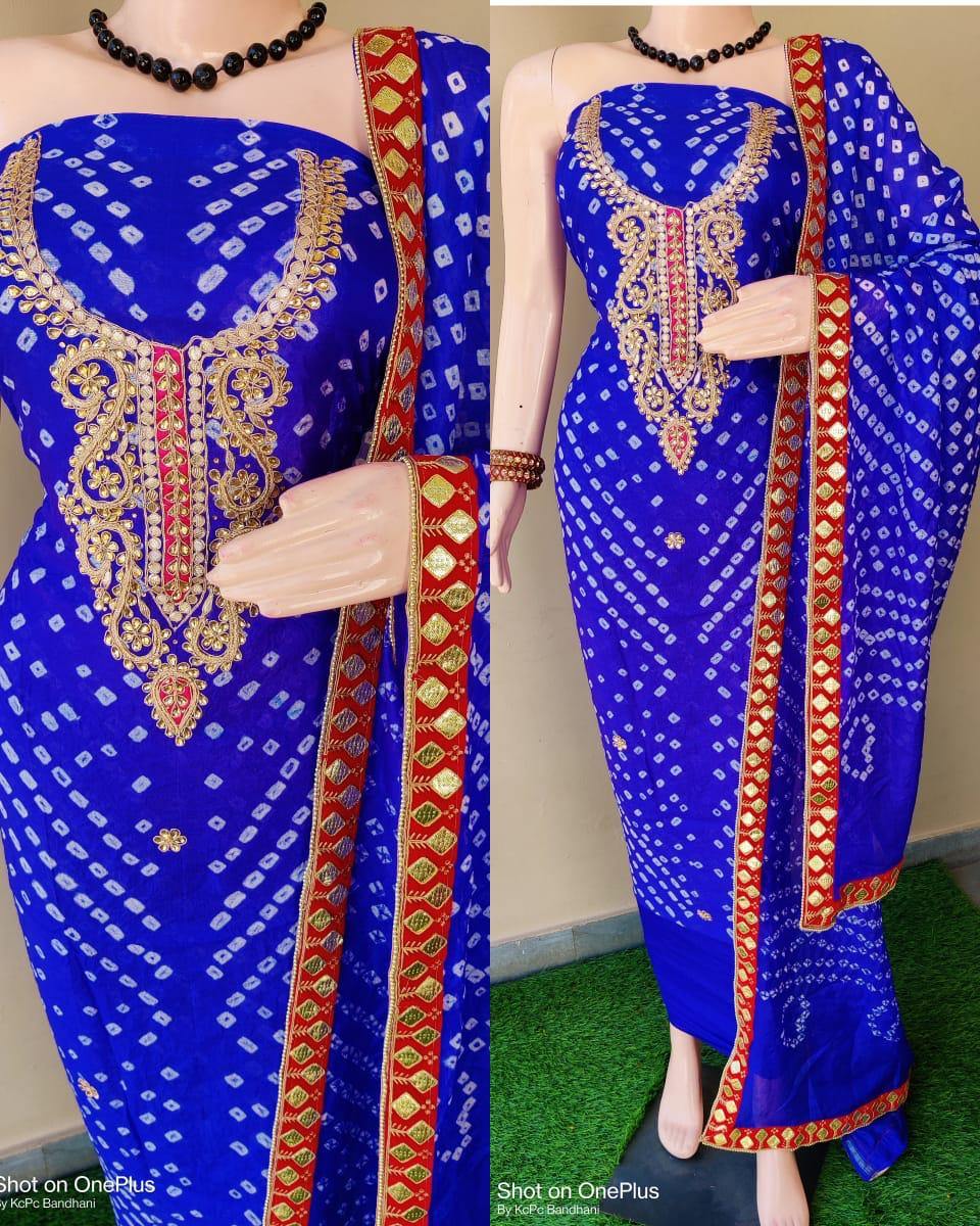 KcPc New Art silk Bandhani Gota patti Salwar suit KML KcPc Bandhani