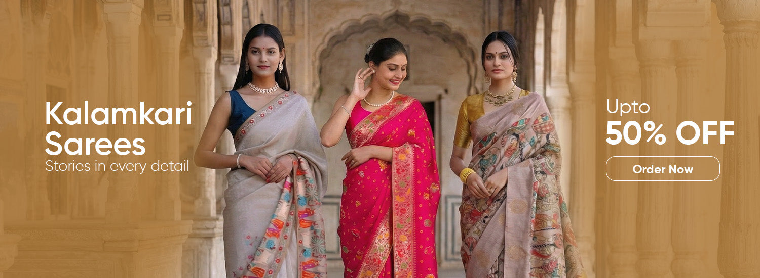 Buy Kalamkari Saree Online Upto 50% Off | KCPC
