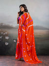 Jaipuri Traditional ChinonBandhani Saree with lehariya style under 1000