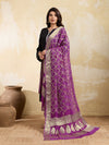 KcPc Pure Georgette Banarasi Bandhani Dupatta Purple