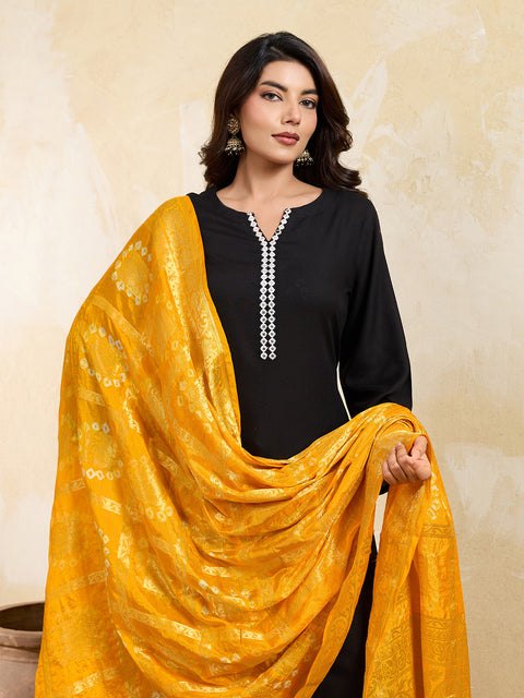 KcPc New Beautiful Silk Bandhani Dupatta with Handmade Work