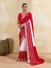  Buy traditional red and white colour saree for gurga poojaKcpc