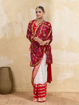 KcPc Rajasthani Marwadi Chunri dupatta stone work Handmade bandhej