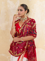 KcPc Rajasthani Marwadi Chunri dupatta stone work Handmade bandhej