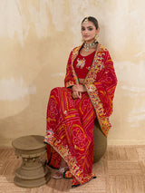 Thread Zari Work saree in rajshani chunri styel