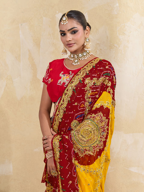 KcPc Latest Pure Georgette Rajasthani Chunri Dupatta  (pomcha)