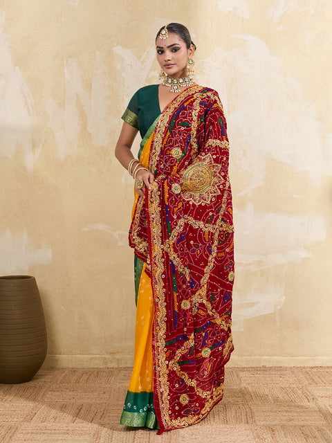 KcPc Latest Pure Georgette Rajasthani Chunri Dupattas  Red(chunri)