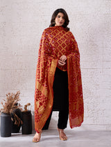 KcPc Special Silk Bandhani Dupatta with Handmade WorkSA