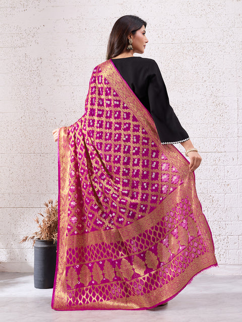 KcPc Special Silk Bandhani Dupatta with Handmade Work  SA