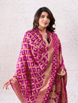 KcPc Special Silk Bandhani Dupatta with Handmade WorkSA