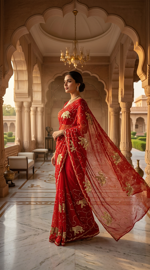 KcPc New Luxury Chiffon Saree Designed for Festive & Traditional Occasions