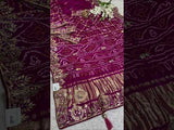 By New Latest Pure Gaji Silk Bandhani Ghatchola Gotapatti Saree