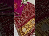 Buy Pure Gaji Silk Bandhani Saree Kcpc