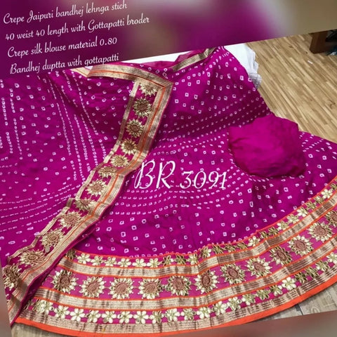 KcPc Rajasthani Special Bandhani Gota pati Lehenga KML