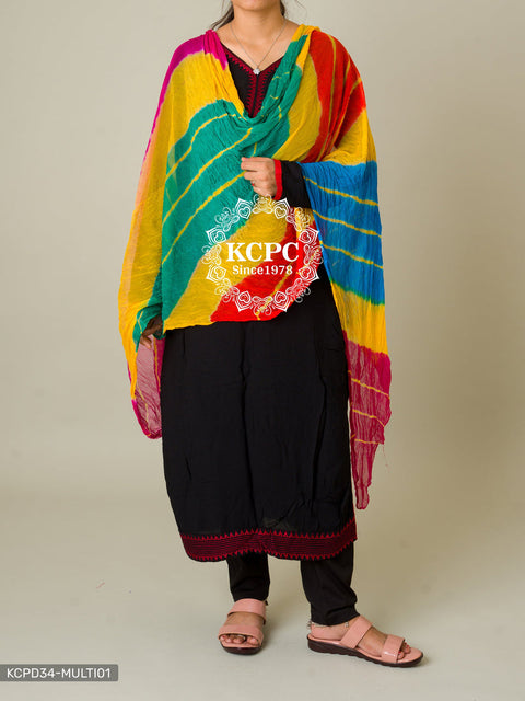 KcPc New Original Handmade Chiffon Leheriya Dupatta