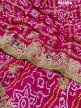 Bandhani Style saree with Gulin Jardozihandwork 