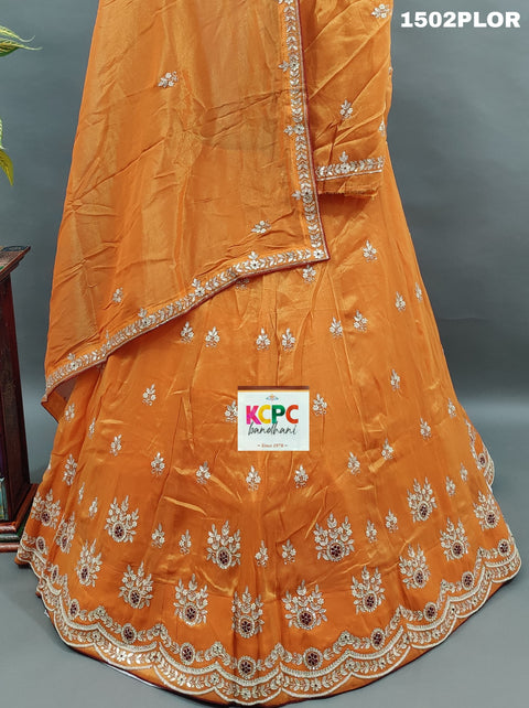 KcPc New Pure H O silk  Cutdana gotapatti Work Lehenga  MAD