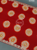 KcPc New Gaji silk Handmade Laddu Bandhej Gota patti Work Dupatta AMT