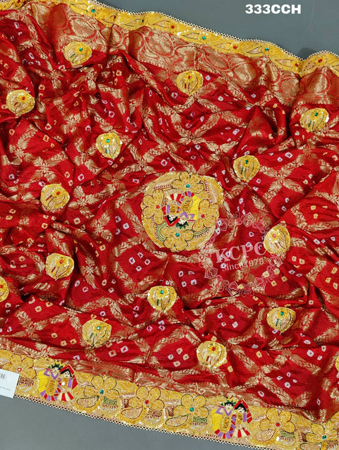 KcPc Banarasi Gharchola Heavy Belbuti Piliya Chunri Odhna  Chunri