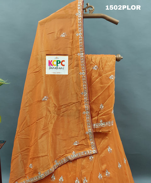 KcPc New Pure H O silk  Cutdana gotapatti Work Lehenga  MAD