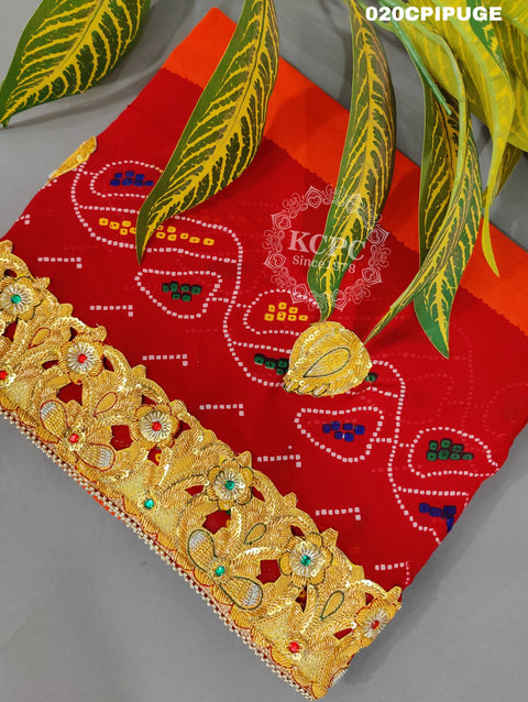 KcPC Rajasthani Ethnic Marwari Chunri Piliya Odhna Pila (Pure Georgette Fabric)