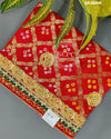 KcPc Banarasi Gharchola Heavy Belbuti Odhna In dupatta sizeRed Chunri