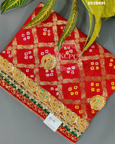KcPc Banarasi Gharchola Heavy Belbuti Odhna In dupatta size  Red Chunri