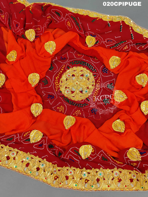 KcPC Rajasthani Ethnic Marwari Chunri Piliya Odhna Pila (Pure Georgette Fabric)