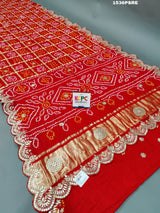  Gaji silk Gharchola Bandhani Gota patti Work Saree for royal traditional weddings 