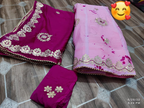 KcPc Beautiful Chinon Gota pati Lehenga  KML