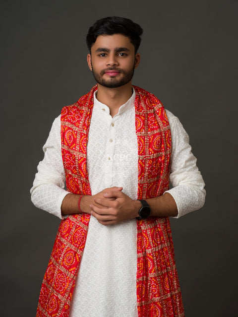 KcPc Chinon Bandhani Gent's Dupatta