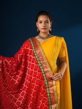 KcPc Pure GeorgetteBanarasi Ghatchola Bandhani Dupatta Chunri