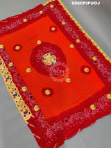 KcPc Heavy Belbutti Pure Georgette odhna Swastik Belbutti Pila (Pure ojariya Fabric)
