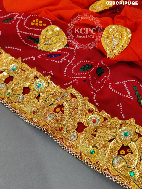 KcPC Rajasthani Ethnic Marwari Chunri Piliya Odhna Pila (Pure Georgette Fabric)