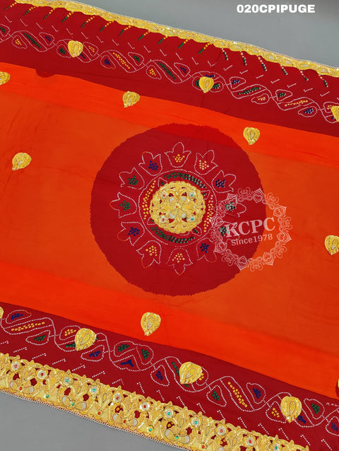 KcPC Rajasthani Ethnic Marwari Chunri Piliya Odhna Pila (Pure Georgette Fabric)