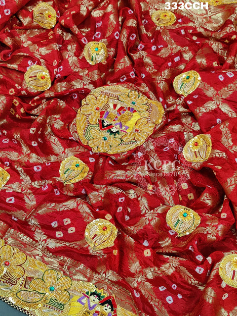 KcPc Banarasi Gharchola Heavy Belbuti Piliya Chunri Odhna  Chunri