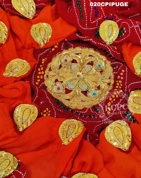 KcPC Rajasthani Ethnic Marwari Chunri Piliya Odhna Pila (Pure Georgette Fabric)